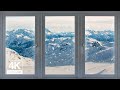 4K snowy mountains window view - Relaxing, Calming, Ambience (ASMR)