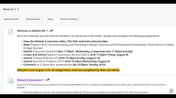 COMM 1301 Module 5 Overview