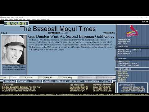 Baseball Mogul 2024 Run Video 1900s