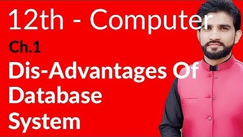 ICS Computer Part 2, Ch 1 - Disadvantages of Database System - Inter Part 2 Computer