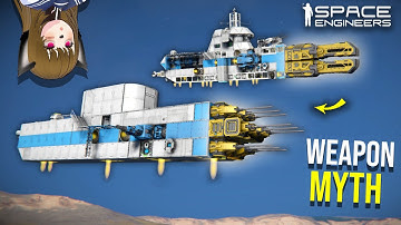 Debunking Ship Weapon DPS Myth, Space Engineers Railgun vs Artillery