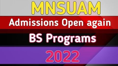 Muhammad Nawaz Sharif University of Agriculture Multan Admissions Open Again 2022 BS Programs