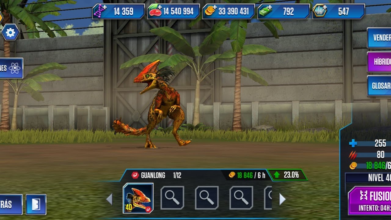 Guanlong al nivel 40 #jurassic World the game 