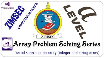VB NET Array Problems and Solutions ZIMSEC A Level Computer Science