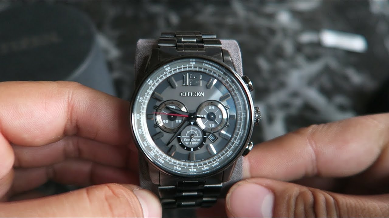 Citizen Eco Drive Nighthawk Watch Review | Chronograph | Gray Stainless ...