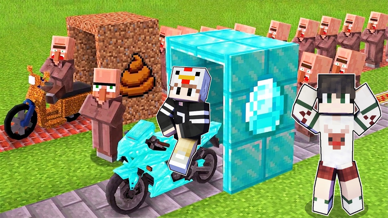 POOR vs RICH Bike Factory Battle in Minecraft!