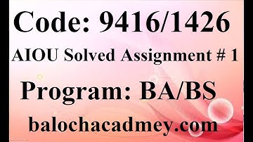 AIOU Solved Assignment No 1 Code 9416/1426 Autumn 2021 | Baloch Academy