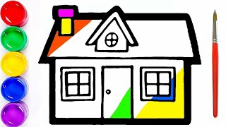 Draw a House for children,draw a paint/Bolalar uchun Uy rasm chizish/Рисунок Домик красим для детей