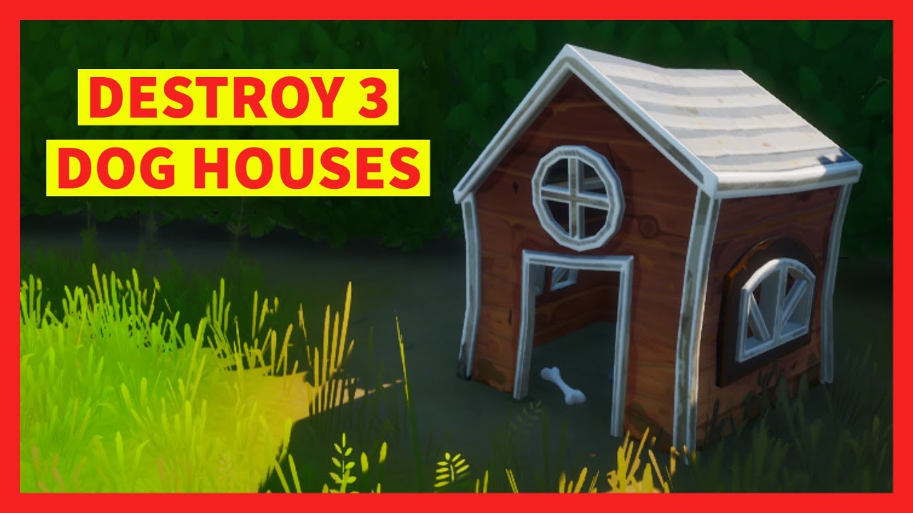 How to Destroy 3 Dog Houses in Fortnite (Challenge) YouTube
