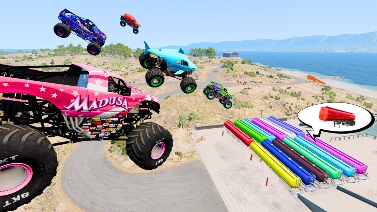 Monster Truck Mayhem – Massive High Jumps, Extreme Air & Insane Crashes