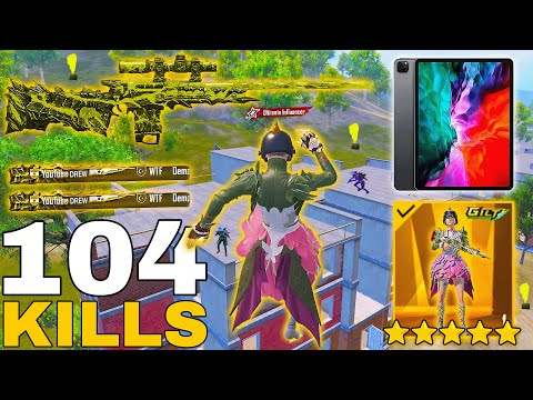 104 KILLS!!😱 FIRST GAME on NEW iPad PRO M5 (120 FPS) 🔥 PUBG MOBILE - BGMI SAMSUNG,A7,A8,J2,J3,XS