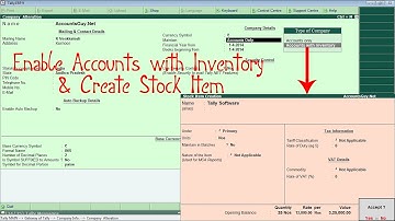 How to enable Inventory and create Stock Item in Tally ERP 9?