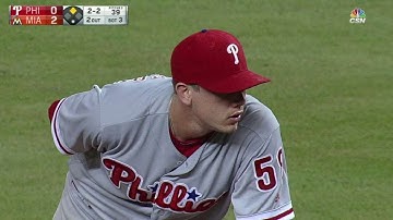 PHI@MIA: Hellickson catches Yelich watching in 3rd