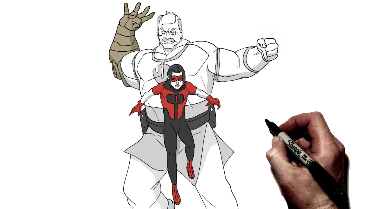 How To Draw Conquest vs Oliver | Step By Step | Invincible Season 4 ...