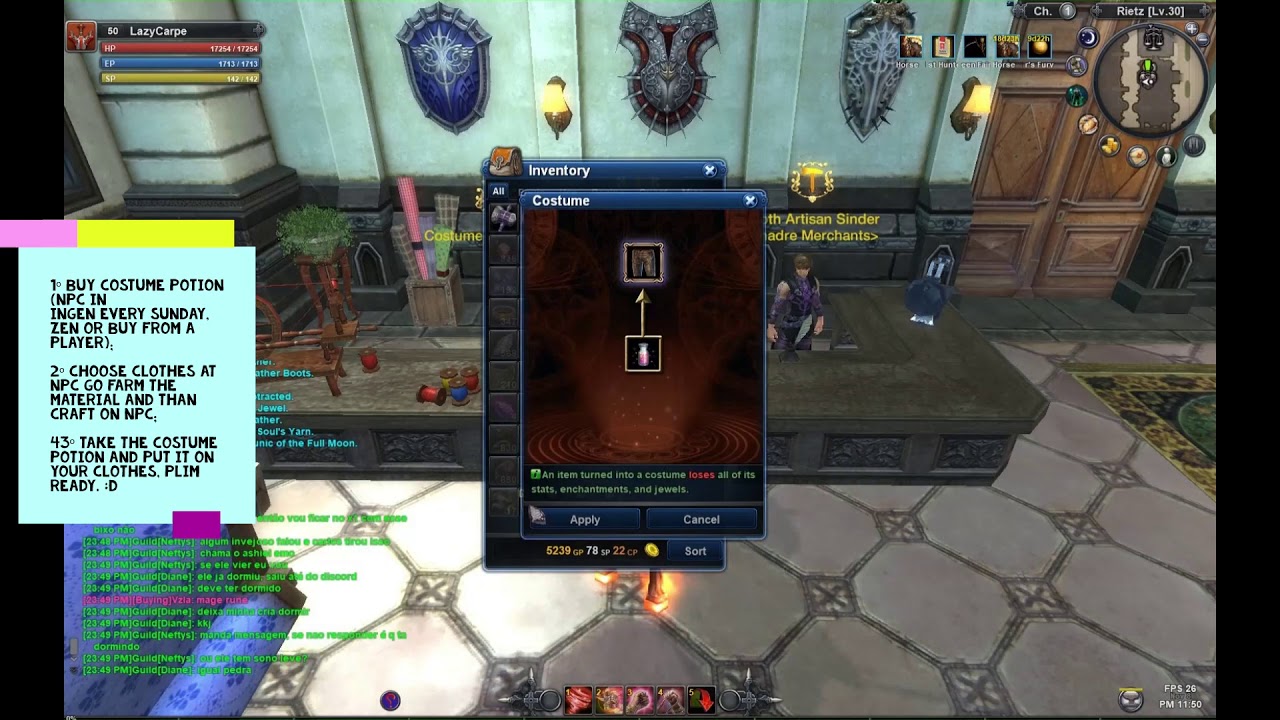 Raiderz How to use Costume Potion :p