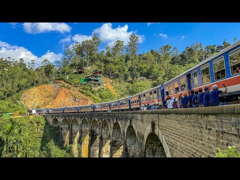 Sri Lanka train ride over Nine Arch Bridge