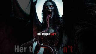 Manananggal Her Long Tongue & Horrible Eyes 😱#Manananggal#PhilippinesMyth #CapCutHorror#CreepyStory