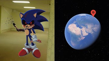 Sonic EXE with Experiment 1006 The Prototype in Backrooms on Google Earth ! Poppy Playtime Chapter 2