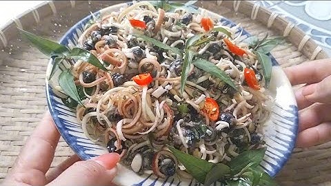 GỎI ỐC ĐẮNG BẮP CHUỐI .Món ăn dân dã miền tây 