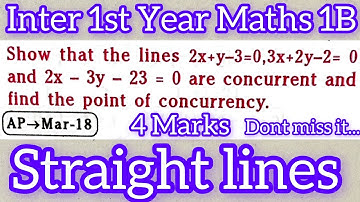 Inter 1st Year Maths 1B||straight lines in telugu@maths naresh eclass