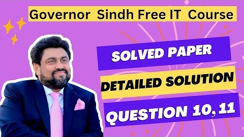 Detail Solution Of Test Paper No 01 | Governor Sindh Free IT Program | Kamran Tessori