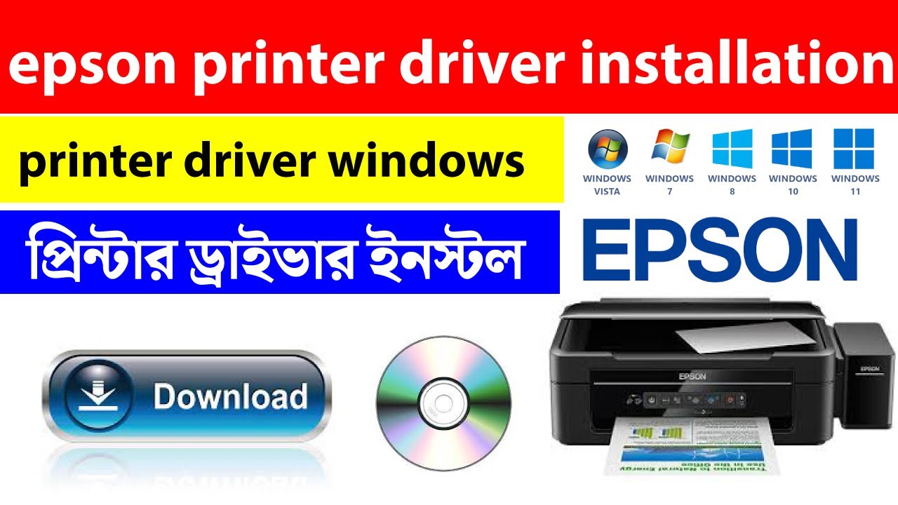 epson printer driver installation windows 11 || printer driver download and - YouTube