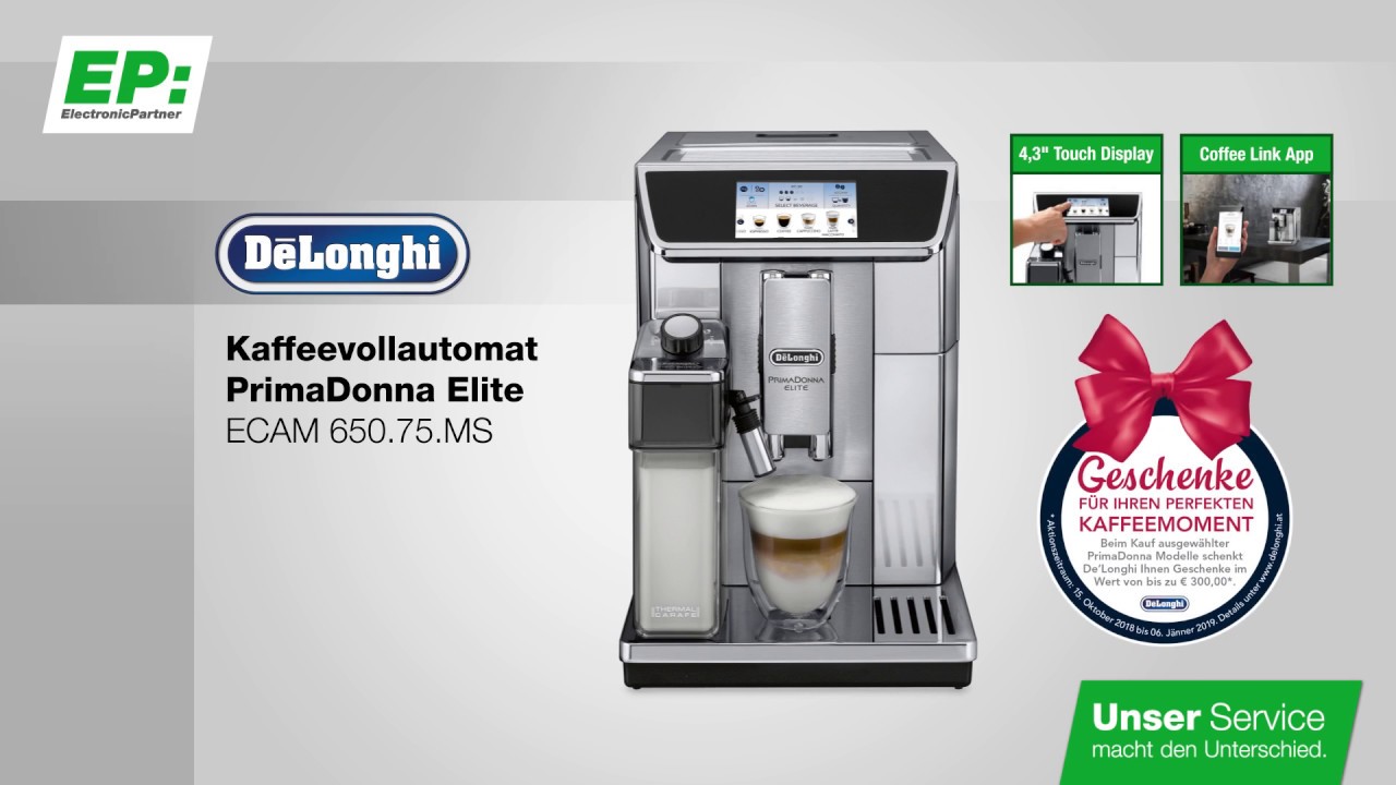 Ep De Longhi Primadonna Elite Ecam 650 75 Ms Youtube