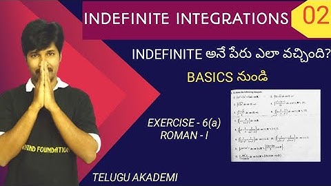 INDEFINITE INTEGRATIONS - 02/ Meaning of Definite Integrations//Ex-6(a) / Roman - I