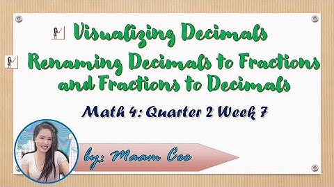 Math 4: Quarter 2 Week 7 (Visualizing and Renaming Decimals)|MaamCee TV