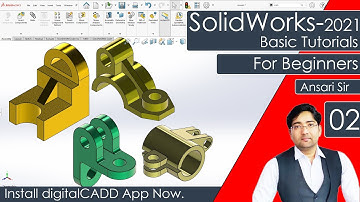 SolidWorks Tutorial for Beginners | SolidWorks Full Course In Hindi | DigitalCADD | Ansari Sir.
