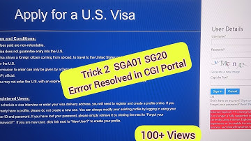 How to Resolve SGA01 SGA20 error in New US CGI Portal | Trick 2