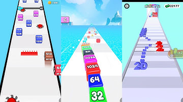 2048 Cube Run vs Jelly Tube Run vs Number Merge Run 3 in one Gameplay Run & Merge