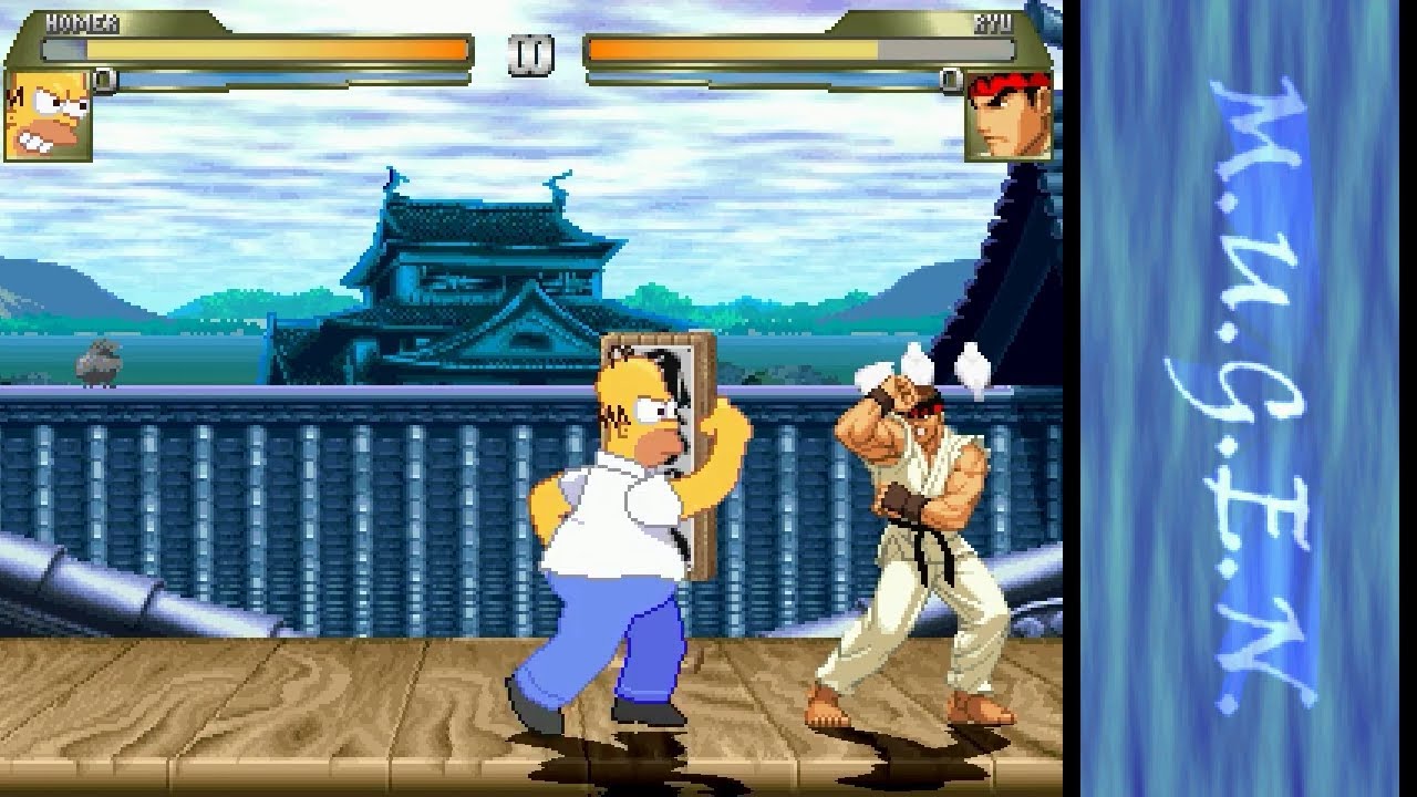 SB M.U.G.E.N: Homer Simpson (me) vs. Ryu