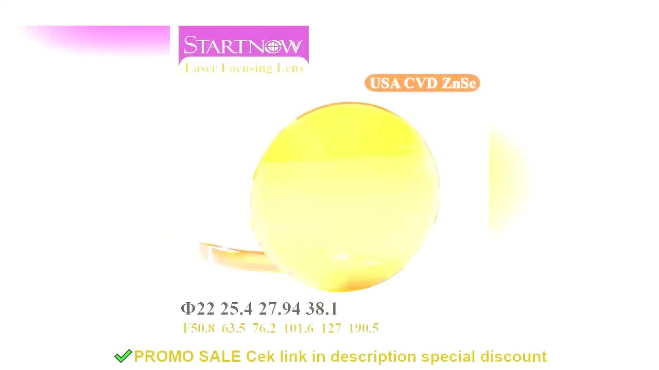 Startnow USA ZnSe CVD Laser Focus Lens 22 25mm 25.4 27.94 38.1 FL190.5 50.8 63.5 For CO2 Laser High