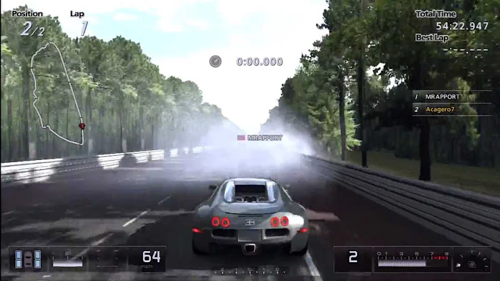 Gran Turismo 5: Drag Races -Bugatti Veyron 16.4 '09 vs. Dodge Viper SRT10 ACR '08