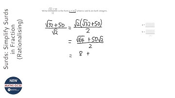 Surds: Simplify Surds in Fraction (Rationalising) (Grade 9) - OnMaths GCSE Maths Revision