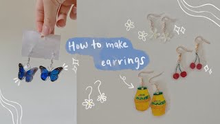 how to make earrings + shrinky dinks tutorial