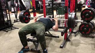 Bench pressing 225 at Dicks Sporting Goods