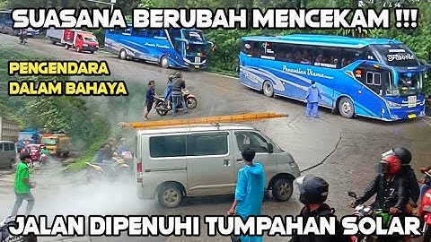 Suasana Tiba Tiba Berubah Mencekam‼️ Tumpahan Solar Tidak Terlihat di Jalan, Pengendara Dalam Bahaya