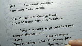 Contoh Surat Lamaran Kerja - Cara Membuat Surat Lamaran Kerja - Tulisan Tangan