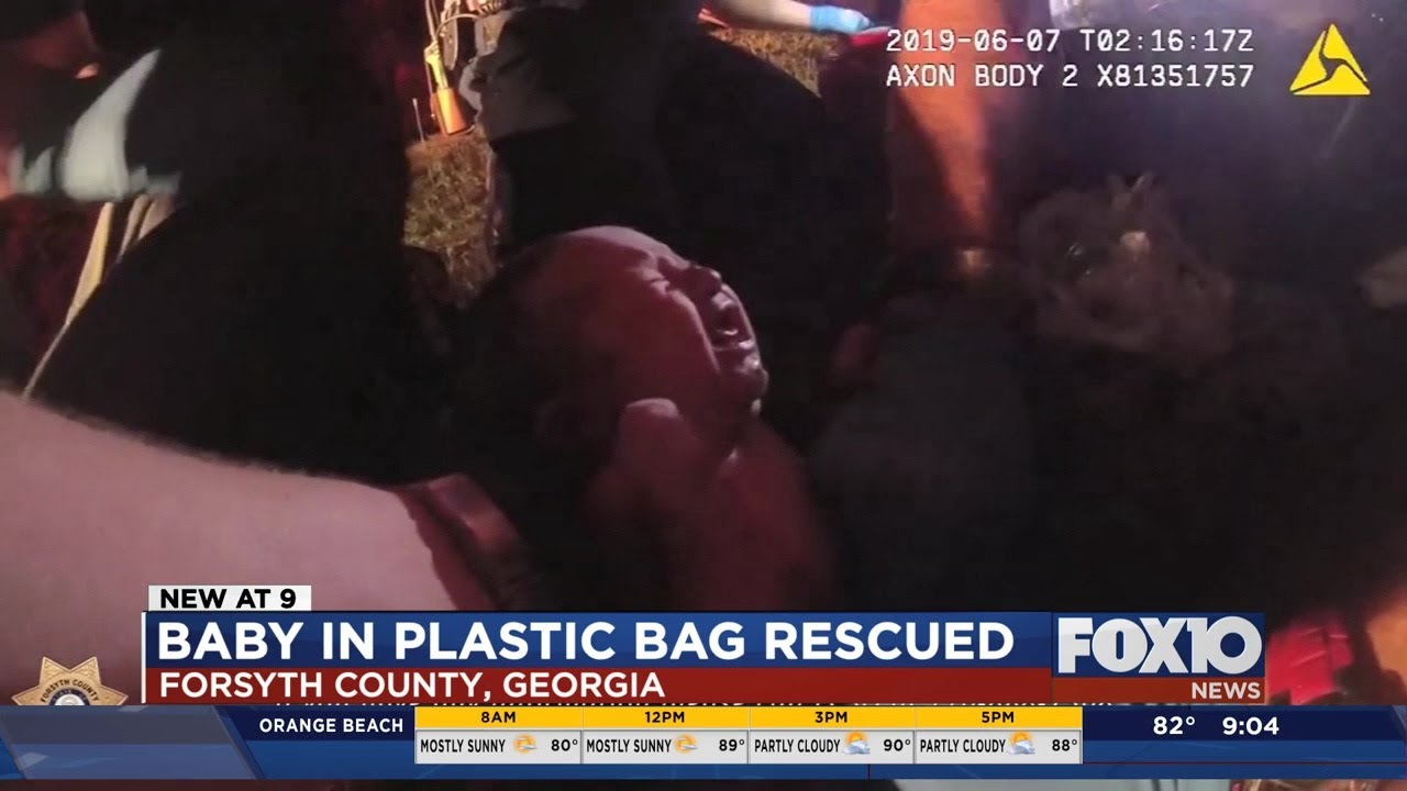 Baby left in plastic bag rescued - YouTube