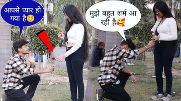 First Time Proposing Cute Girl 🥰|| ￼Epic Reaction😱 || Harshit PrankTv