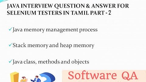 Heap & Stack memory java, Java memory management, Java class,  objects creation and method in Tamil