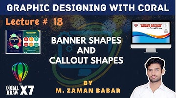 Learn Corel Draw in urdu/hindi Part 18 -  Banner Shapes and Callout shapes | By Zaman Babar | SSTLab