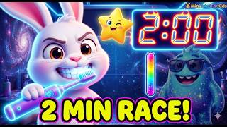Brush Your Teeth Song! 🪥 Cosmic Toothbrush Dance 2-Minute Timer for Toddlers | MiniTalesForKids