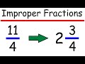 Improper Fractions to Mixed Numbers Quiz