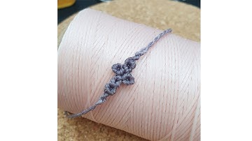 DIY Macrame Cross Charm with Flower Pattern - Easy Tutorial