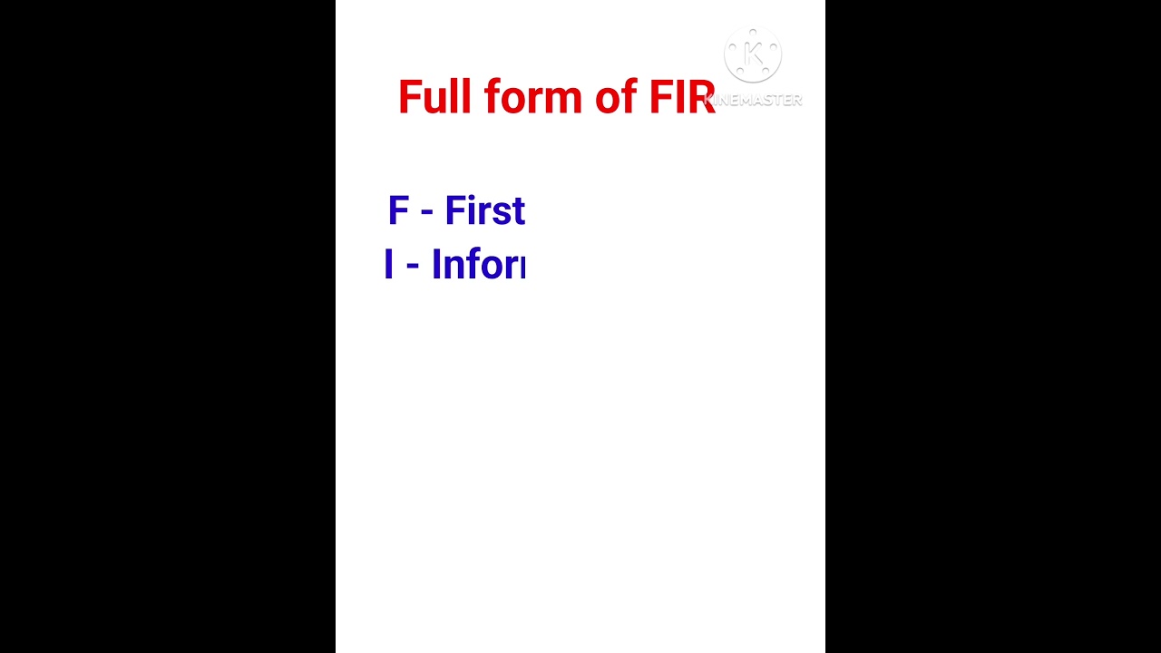 Full form of FIR | FIR ka full form |
