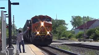 BNSF Z Train EB Meets BNSF Q Train WB Thru La Plata, Missouri 9/2/23