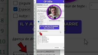 🚀 Astuce pour fractionner du texte dans Excel 👇  📍 Comment séparer le code postal et la ville en deu